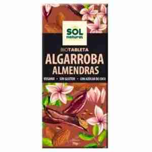 SOLNATURAL ALGARROBA con almendra tableta 70gr. BIO SG VEGAN