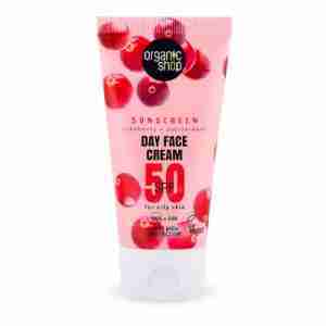 CREMA DE DIA FACIAL CON PROTECCION SOLAR ARANDANO ROJO + ANTIOXIDANTES  SPF50, 50 ML