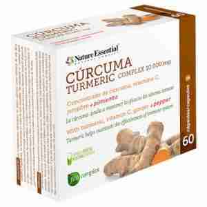 NATURE ESSENTIAL CURCUMA 10.000mg. +jengibre+pimienta 60cap.
