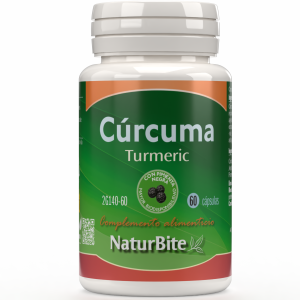 NATURBITE CURCUMA TURMERIC CON JENGIBRE PIMIENTA 60 cap.