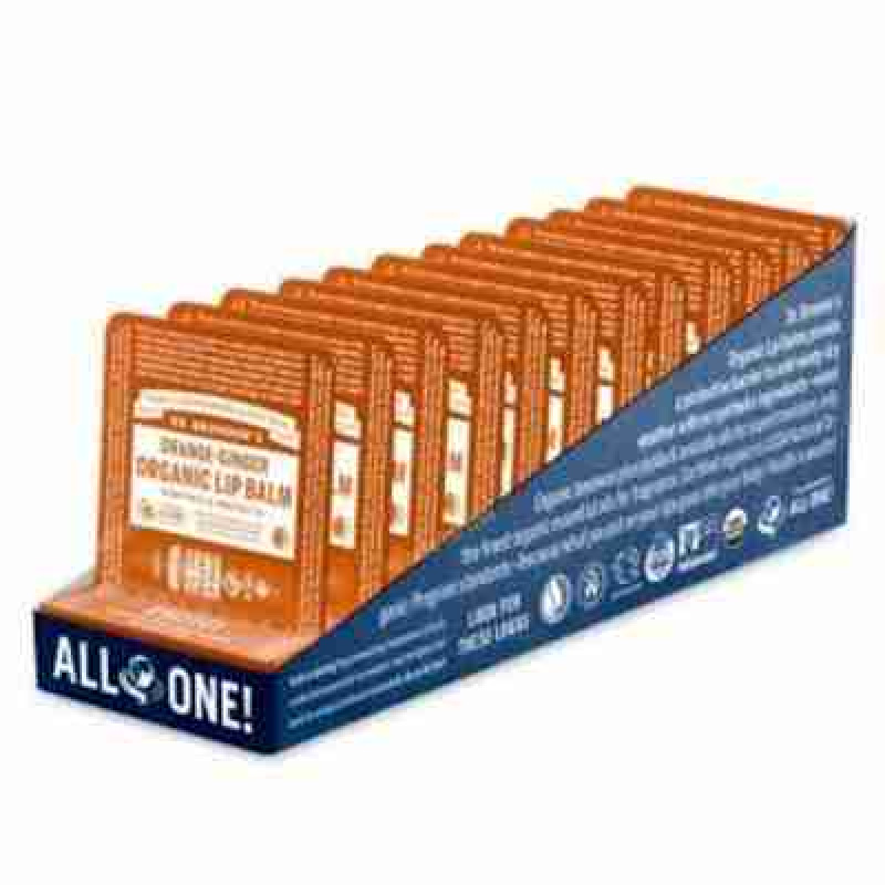DR. BRONNER´S PACK LAPIZ LABIAL naranja-jengibre 12ud. x 4gr.
