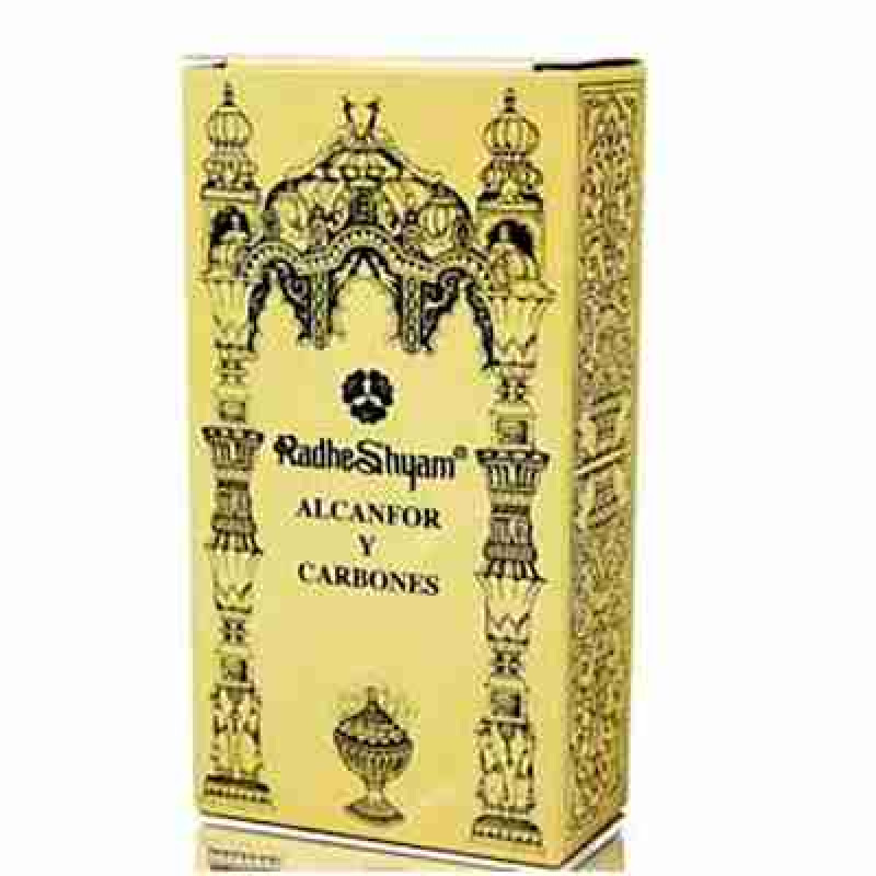 RADHE SHYAM INCIENSO ALCANFOR Y CARBONES 100gr.
