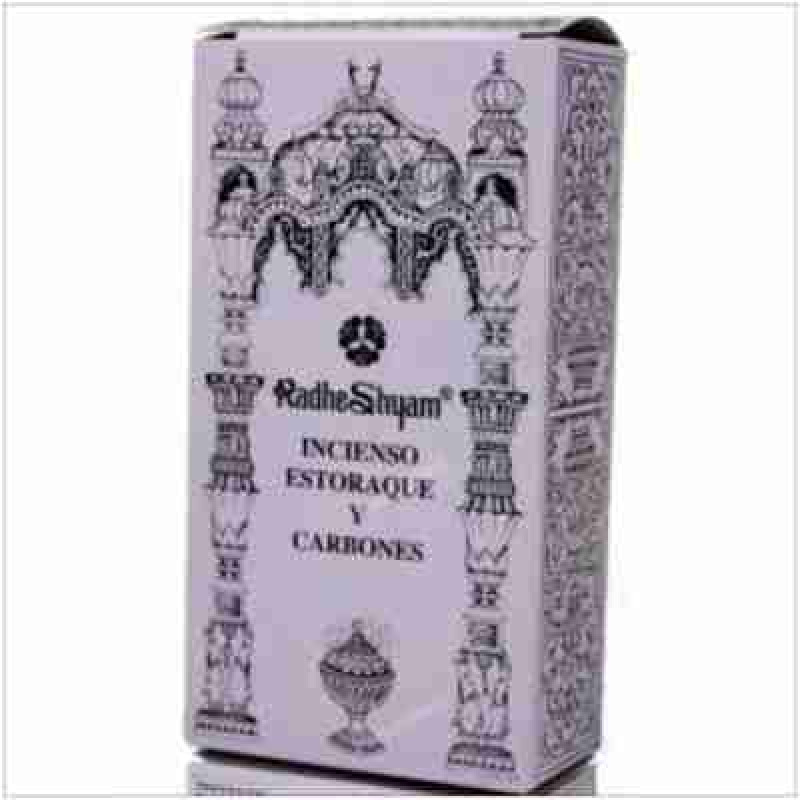 RADHE SHYAM INCIENSO ESTORAQUE 50gr. + 10 carbones