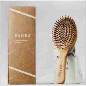 BANBU cepillo de bambu y caucho natural redondo