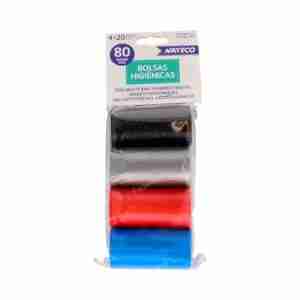 Nayeco Vet Nayeco bolsas Higienicas 4 Rollos de 20 bolsas Colores Surtidos Acc Vet
