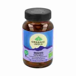 Organic India Brahmi Gotu Kola Suplemento Ayurveda Organico 90 Vegcaps