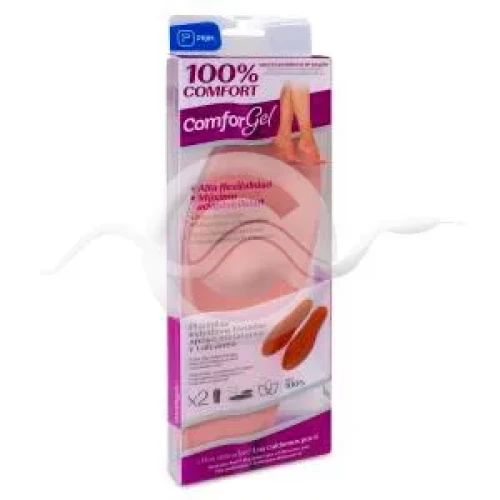 Plantillas de Gel Extrafinas Forradas Comforgel Especial Apoyo Metatarsal y Calcaneo 2 unidades Talla XL