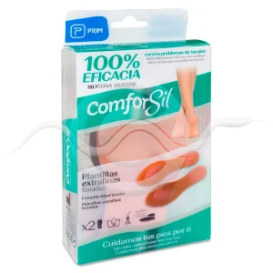 Plantillas 3/4 Extrafinas de Silicona Forradas Comforsil 2 unidades Talla XL Ccf313 XL