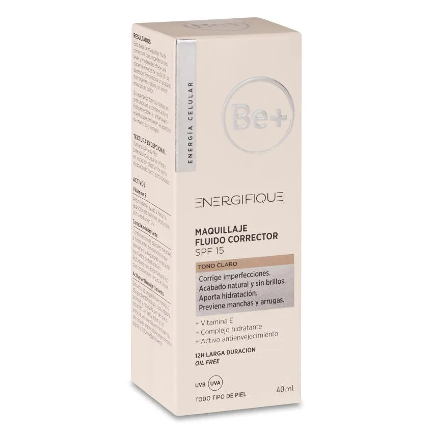 Be + Energifique Maquillaje Fluido Corrector Piel Clara SPF 20 1 tubo 40 ml