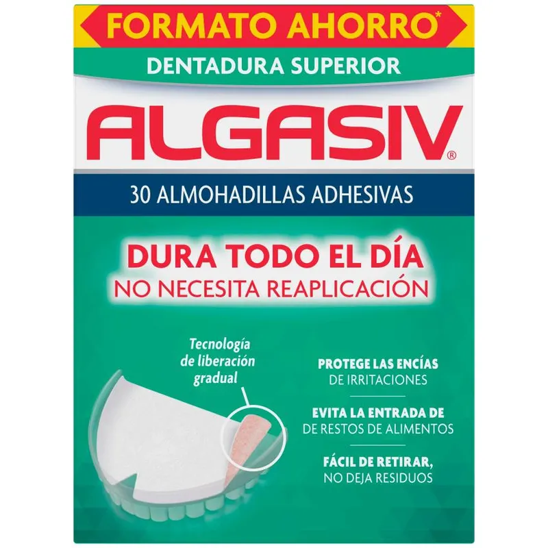 Algasiv Almohadillas Adhesivas Protesis 30 unidades Superiores