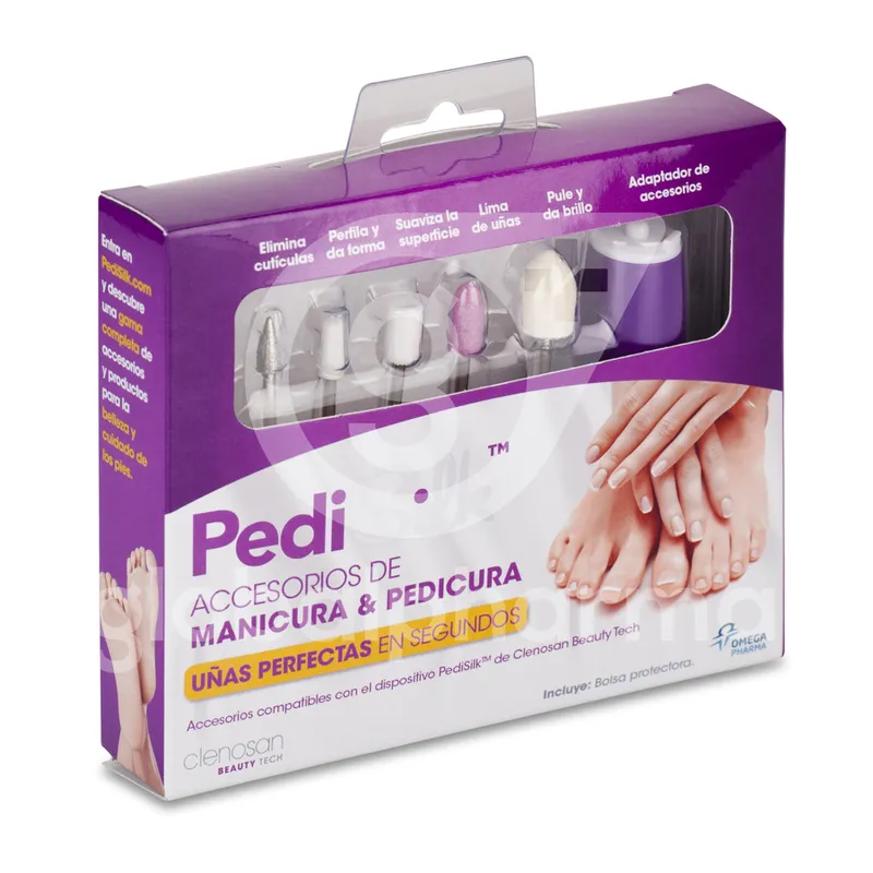 Pedisilk Accesorios Manicura-Pedicura 5 Accesorios + Adaptador + bolsa Protectora