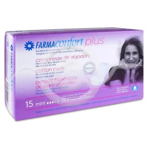 Compresas de Algodon Farmaconfort Plus Mini 15 Compresas