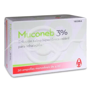 Muconeb 3% Solucion Salina Hiperton Inhalacion Cloruro de Sodio 3% 30 ampollas 4 ml