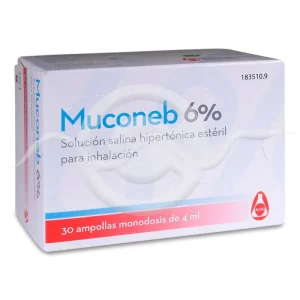 Muconeb 6% Solucion Salina Hiperton Inhalacion Cloruro de Sodio 6% 30 ampollas 4 ml