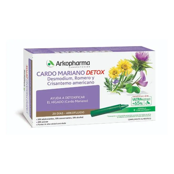 Arkofluido Cardo Mariano Detox 20 ampollas 15 ml
