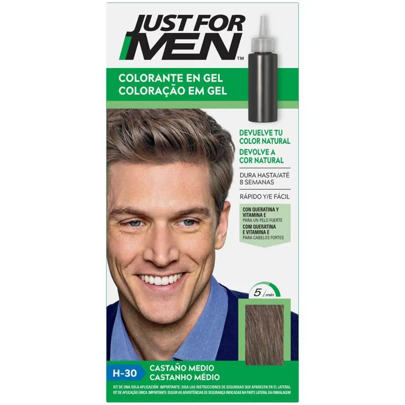 Just For Men Colorante en gel 1 envase 66 ml Tono Castaño Medio Natural