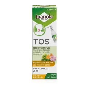 Juanola Tos spray Bucal 1 envase 120 ml Sabor Miel Mentolada
