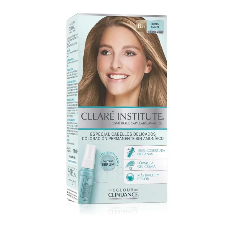 Cleare Institute Colour Clinuance 1 envase 170 ml Tono 8.0 Rubio Claro