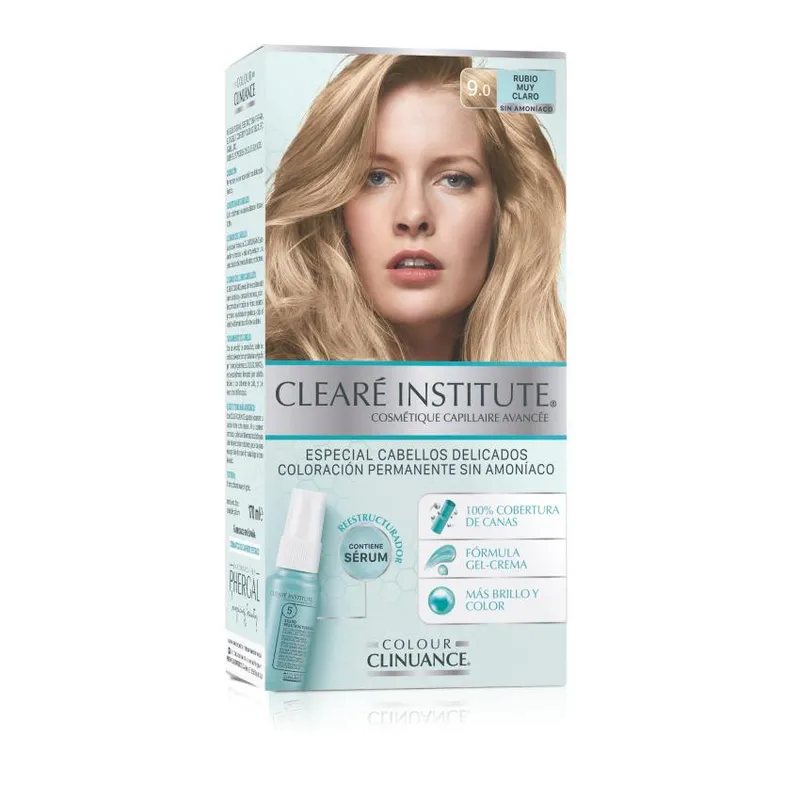 Cleare Institute Colour Clinuance 1 envase 170 ml Tono 9.0 Rubio Muy Claro