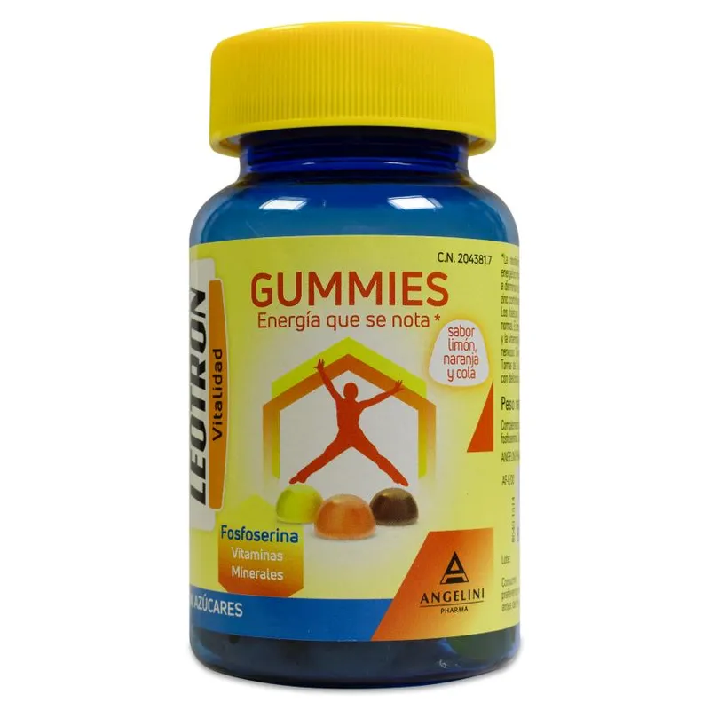 Leotron Gummies 60 Caramelos de Goma Masticables Sabor Limon Naranja y Cola