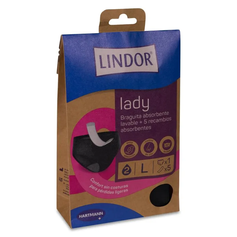 Braga Incontinencia Lavable Lady Lindor 1 unidad Talla l + 5 Recambios Absorbentes