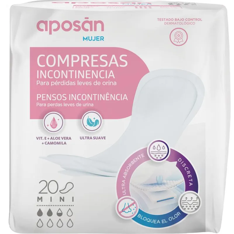 Aposan Compresa Incontinencia Mini 20 Uds