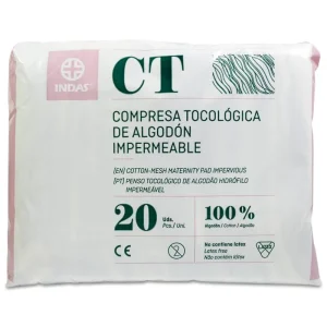 Compresa Tocologica de Algodon Indas 20 unidades