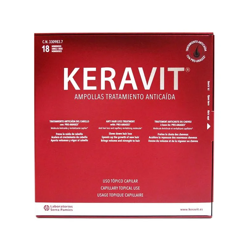 Keravit ampollas Tratamiento Anticaida 18 ampollas 6 ml